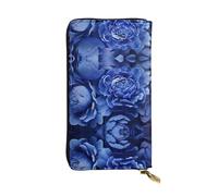 WBQLSL Beautiful Peonies Printed Small Leather Clutch - 7.5x4.1 inch Wallet