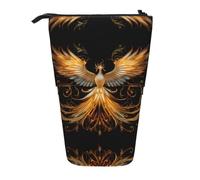 WBQLSL Beautiful Phoenix Printed Retractable Pencil case, Perfect for Makeup, Stationery, or a Coin Purse.