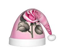 WBQLSL Beautiful pink roses Children's holiday Christmas hats, Christmas event stage performance holiday party scene New Year party fashion children's hats