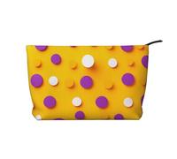 WBQLSL Beautiful Polka Dot Patterns Printed corduroy cosmetic bag - travel essential cosmetic storage bag