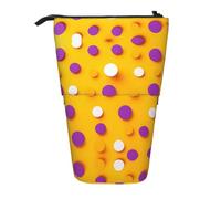 WBQLSL Beautiful Polka Dot Patterns Printed Retractable Pencil case, Perfect for Makeup, Stationery, or a Coin Purse.