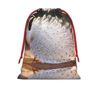 WBQLSL Beautiful white peacock M Printed gift bags, perfect for weddings, Christmas, birthdays and anniversaries (S-L)