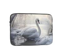 WBQLSL Beautiful White Swan 12 inch Printed laptop sleeve, suitable for business casual or school laptops (10-17 inches)