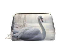 WBQLSL Beautiful White Swan Leather Makeup Bag Cosmetic Storage Bag Suitable for Carrying Cosmetics with You