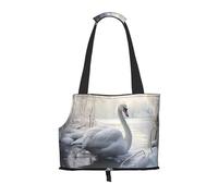 WBQLSL Beautiful White Swan Patterned Pet Travel Bag - Small Pet Shoulder Bag for Cars and People