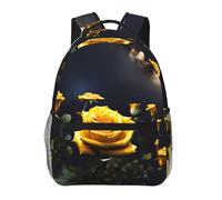 WBQLSL Beautiful yellow roses Lightweight travel backpack suitable for hiking, business trips, camping, fitness, school, university, and other occasions, featuring a multi-pocket design.