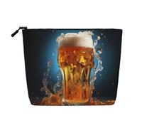 WBQLSL Beer foam Patterned travel cosmetic bag, multifunctional storage bag, specially designed for daily necessities storage,