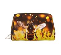 WBQLSL Bees in Flight Leather Makeup Bag Cosmetic Storage Bag Suitable for Carrying Cosmetics with You