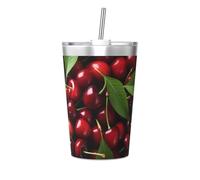 WBQLSL Big Cherries Insulated Straw Cup Ideal for Gym use or Carrying on The go