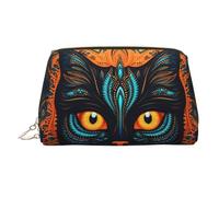 WBQLSL Big-Faced Cats Head Leather Makeup Bag Cosmetic Storage Bag Suitable for Carrying Cosmetics with You