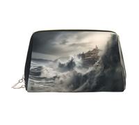 WBQLSL Big Waves Leather Makeup Bag Cosmetic Storage Bag Suitable for Carrying Cosmetics with You