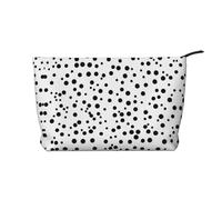 WBQLSL Black And White Polka Dot Printed corduroy cosmetic bag - travel essential cosmetic storage bag
