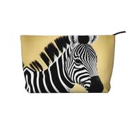 WBQLSL Black and white zebra Corduroy cosmetic bag - travel storage bag, can hold lipstick, powder and other cosmetics