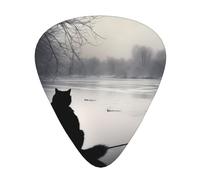 WBQLSL Black Cat in the Snow Guitar Picks - (Thin/Medium/Thick) Suitable for all types of string instruments,