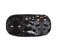 WBQLSL Black Mystery Heart Stone Large capacity pencil bag, multi-layer partition stationery storage bag - unisex learning office supplies