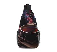 WBQLSL black tea Printed Outdoor Crossbody Bag - Lightweight Travel Chest Pack, Perfect for Daily Commutes and Cycling