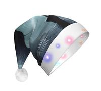 WBQLSL Black umbrella in the rain Printed LED Light-Up Party Hat, Suitable for Adults and Children, Christmas Party Props