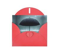 WBQLSL Black umbrella in the rain Red Holiday Cards - Perfect for birthdays, weddings, and Christmas cards