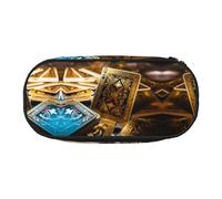 WBQLSL blackjack Printed stationery storage bag - multi-grid layered pencil case portable student pencil bag