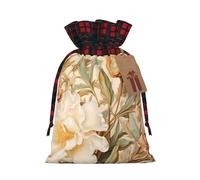 WBQLSL Blooming Flowers Printed Flower Pocket 8.3x11.8 Inch Holiday Party Decoration Gift Bag Candy Snack Storage Bag