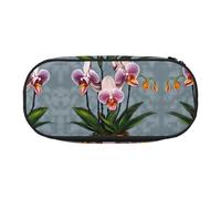 WBQLSL Blooming Orchids Large capacity pencil bag, multi-layer partition stationery storage bag - unisex learning office supplies