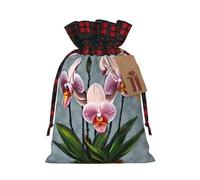 WBQLSL Blooming Orchids Printed Flower Pocket 8.3x11.8 Inch Holiday Party Decoration Gift Bag Candy Snack Storage Bag