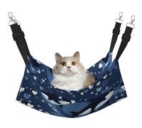 WBQLSL Blue Killer Whale Medium Printed cat cage Hanging Hammock - Suitable for Cats, Ferrets, Puppies, Rabbits, Small Animals