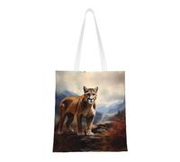 WBQLSL Brave Cougar Shopping Bag, Unisex Hand Tote Lightweight Canvas Bag, Suitable for Shopping, Event Promotion, Travel, Work Reusable Tote Bag,