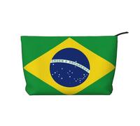 WBQLSL Brazilian flag Pattern cosmetic bag - lightweight and compact zipper closure clutch, daily cosmetic storage bag