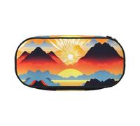 WBQLSL Bright Sunrise Printed Pencil case - Multi-Layer partition Pencil case, Suitable for Storing Campus Office Stationery