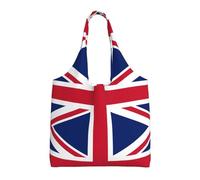 WBQLSL British flag Printed canvas bag-suitable for shopping bags, fashionable women's bags