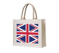 WBQLSL British flag Printed Canvas Tote | Lightweight Storage Bag Perfect for the Beach, Picnics, and Everyday Shopping
