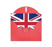 WBQLSL British flag Red Pattern Cards - Perfect for Valentine's Day and anniversaries, expressing love and blessings
