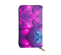 WBQLSL Broken Ground Stylish leather wallet, 7.48 x 4.13 inch long zippered coin purse, convenient travel cash wallet