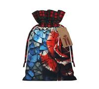 WBQLSL Broken Red Rose Printed Flower Pocket 8.3x11.8 Inch Holiday Party Decoration Gift Bag Candy Snack Storage Bag
