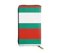 WBQLSL Bulgarian Flag Zipper leather wallet, 7.5 * 4.1 inch long clutch bag, multiple compartments and large capacity, a good gift for friends