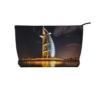 WBQLSL Burj Al Arab Hotel Corduroy cosmetic bag - travel storage bag, can hold lipstick, powder and other cosmetics