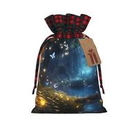 WBQLSL Butterflies in Fairy Tales Printed Flower Pocket 8.3x11.8 Inch Holiday Party Decoration Gift Bag Candy Snack Storage Bag