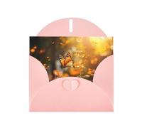 WBQLSL Butterfly in the Flower Pink Holiday Cards - Perfect for birthdays, weddings, and Christmas cards