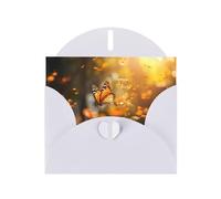 WBQLSL Butterfly in the Flower White Holiday Cards - Perfect for birthdays, weddings, and Christmas cards