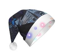 WBQLSL Cabin of the Future Decorative Santa hat with LED lights, perfect for costume parties and stage performances.