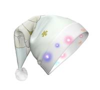 WBQLSL Camellia in bloom Adult Three-Stage Lighted Christmas Hat, Unisex New Year LED Lighted Christmas Hat, Plush New Year Christmas Party Gift