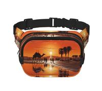 WBQLSL Camels in The Evening Sun Patterned Stylish Waist Bag, Lightweight Travel Sports Bag, Waterproof and wear-Resistant