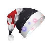 WBQLSL Canadian flag LED Light Santa Hat,Unisex Christmas New Year Adult Hat, Plush New Year Christmas Party Gift