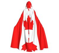 WBQLSL Canadian flagPrinted Halloween cape, hooded cloak for masquerade, carnival party or cosplay costume