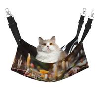 WBQLSL candlelit Dinner Large Pattern pet Hammock - Sleeping Hammock for Cats, Ferrets, Puppies, Rabbits, Small Animals