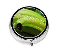 WBQLSL canna or Indian shot Mini medicine box with three compartments, small round medicine box, portable