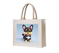 WBQLSL Card Love Fancy Puppy Printed Canvas Tote | Lightweight Storage Bag Perfect for the Beach, Picnics, and Everyday Shopping