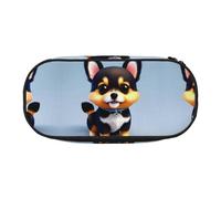 WBQLSL Card Love Fancy Puppy Printed stationery storage bag - multi-grid layered pencil case portable student pencil bag