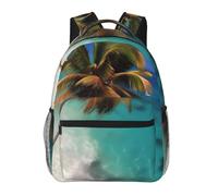 WBQLSL Caribbean Islands Lightweight travel backpack suitable for hiking, business trips, camping, fitness, school, university, and other occasions, featuring a multi-pocket design.